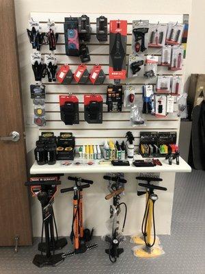 Bar tape, pumps, tools, bottle cages, pedals, oh my!