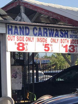 Cheap prices for car wash!