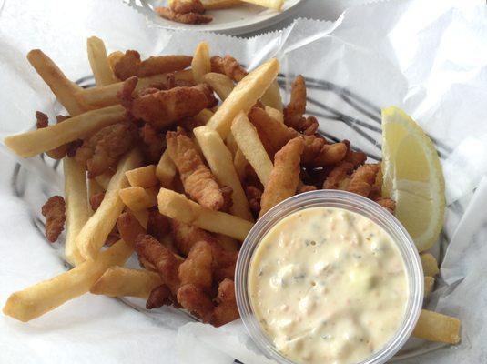 Fried Clam Strips with Fries