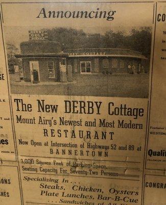 Original newspaper announcement