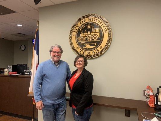 Beth Wing, President of Harris County Municipal Justice Bar Association with Robert at annual seminar at City of Houston Municipal Court