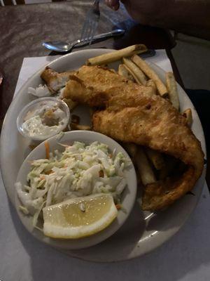 Beer Battered Haddock & Cole Slaw