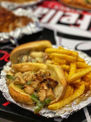 Chicken Philly Cheese and Fries