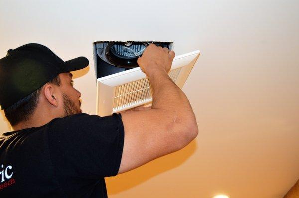 Our friendly technicians can install a new bathroom fan for you.