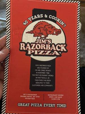 The menu! Woo pig!