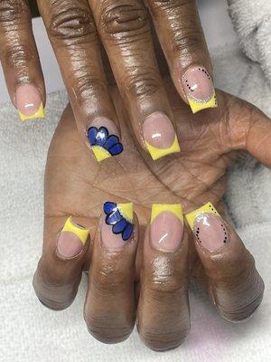 Gel - X nails with designs