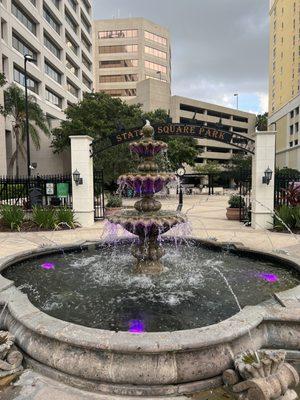 Fountain at the entrance to the park