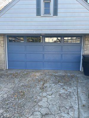 This custom powder coated door really catches your eye.