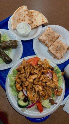 Greek Salad Dolmas Baklava Pita Bread