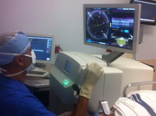 Bladeless Cataract Surgery being performed