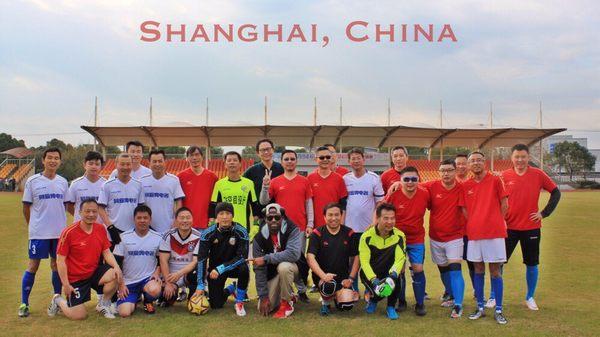 With the Shanghai soccer team