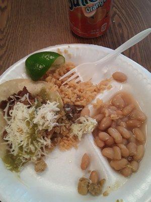 Carne asada with rice and beans...