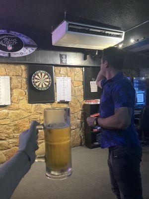 Cold beer and darts