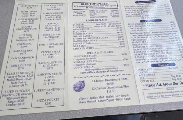 Menu and prices are very reasonable.