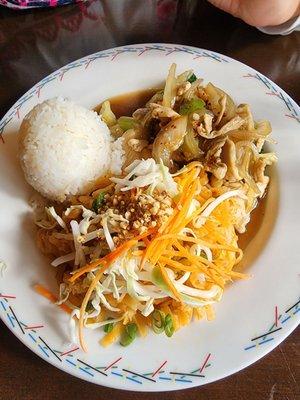 Pad thai and garlic chicken