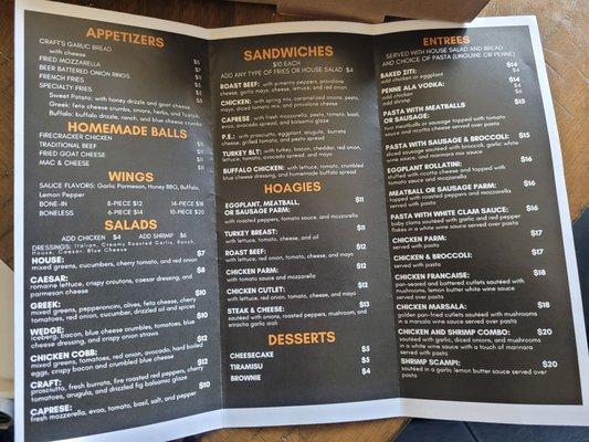 Menu - inside