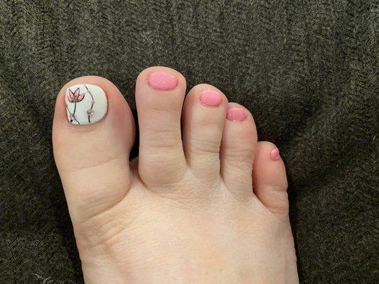 Gel pedicure with design $40