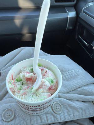 Peppermint ice cream was great