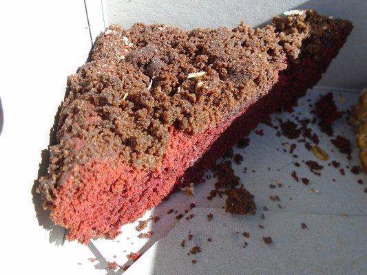 Gluten free chocolate raspberry cake bar.