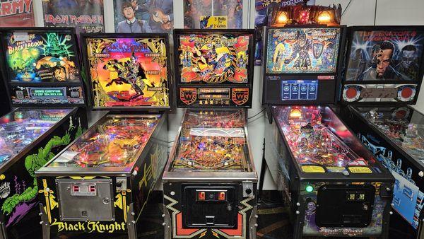 Pinball machines.