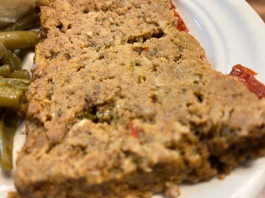 Close up of the tasty, light meatloaf!