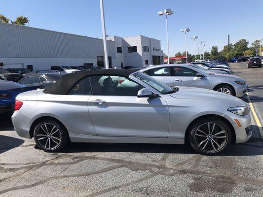 Silver BMW coupe