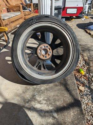 Blown out rear tire 24 hours after purchase going 55 mph