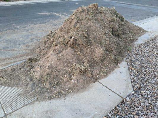 The pile of dirt the company never disposed of.