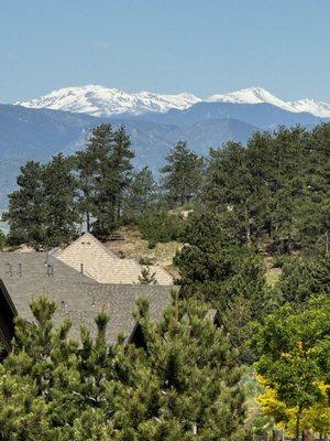 Beautiful snow cap mountains walking to Del Taco!