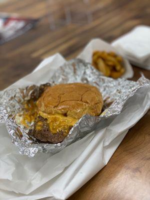 Burger and fries