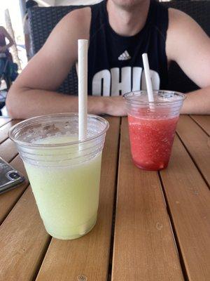 Key lime freeze and strawberry freeze