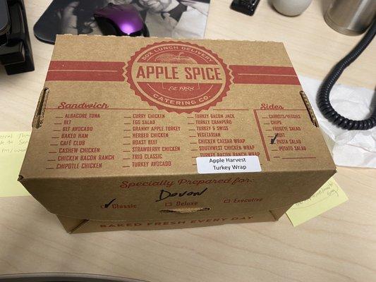 Apple Harvest Turkey Wrap Box lunch