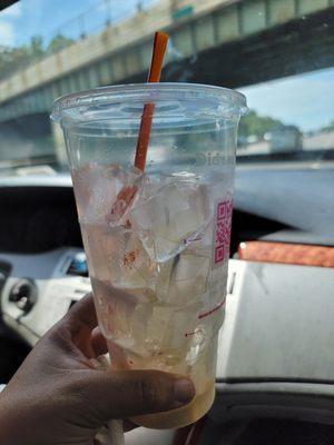 Cup of ice. Took maybe 6 sips through the straw and there was no more coffee left.