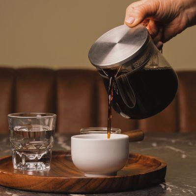 Pour-over and Siphon Coffee featuring 8 single origin beans