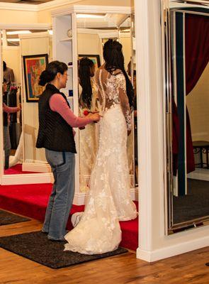 Expert tailoring for wedding gowns - at Stych