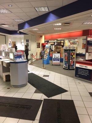 What a nicely organized and stocked postal merchandise section.