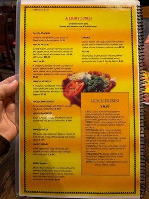 Inside menu