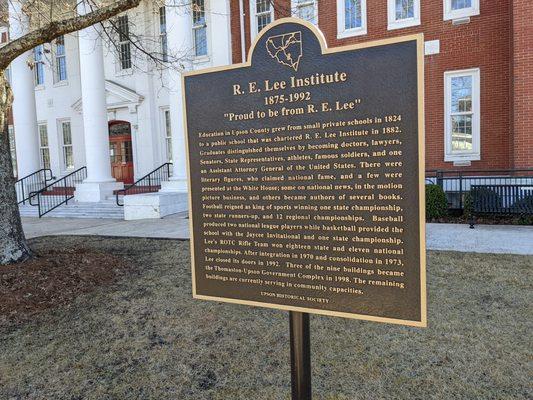 R. E. Lee Institute Historical Marker, Thomaston