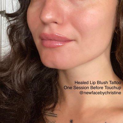 Healed Lip Blush Tattoo - Best Lip Blushing NYC - Lips Tattoo - Lip Enhancement - Best Permanent Makeup - Lip Fillers - Text 917-714-9147