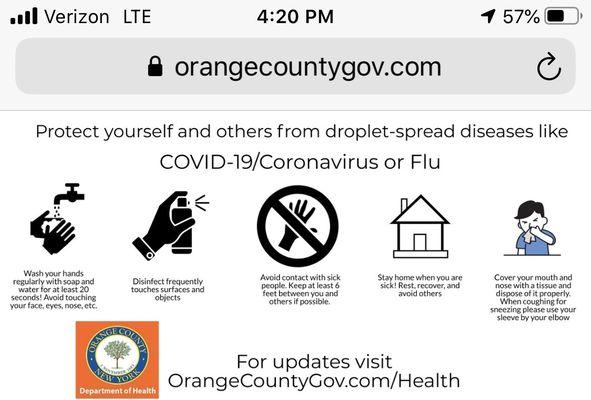 Orange Covid19 guidelines