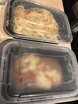 Pasta & veal to go.