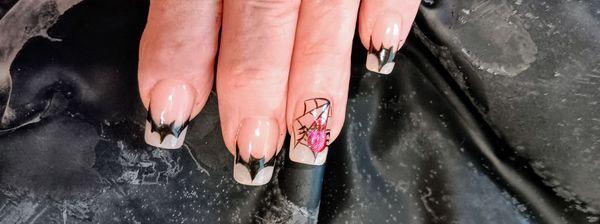 C.C hand painted a great Halloween nail  The work there is very good.