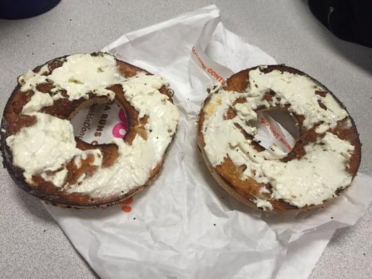 My "appetizing" bagel with cream cheese....come on!