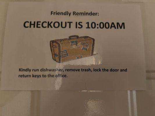 Notice on front door