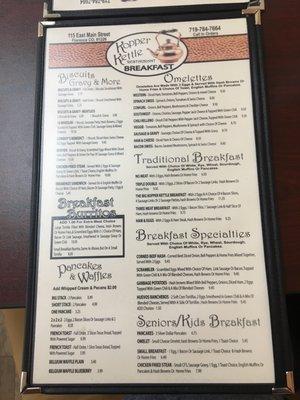 Breakfast Menu