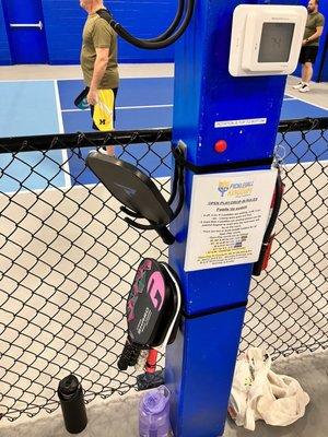 How to reserve your spot in one for a court, racquet holders.