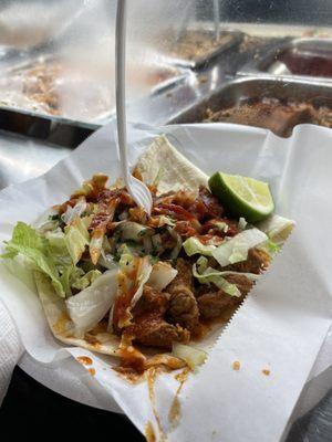 Al pastor single taco