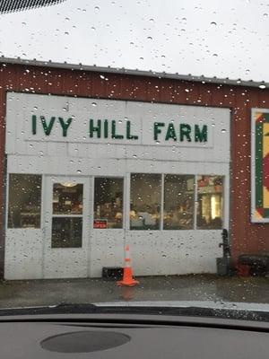 Store front on a rainy day