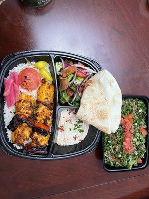 CHICKEN KABOB PLATE and TABBOULEH SALAD (regular)