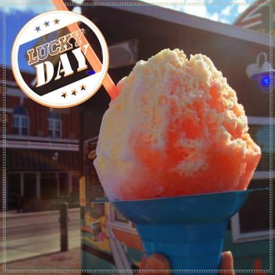 Peaches and cream shave ice.  Delicious!